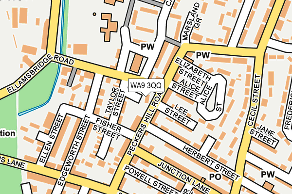 WA9 3QQ map - OS OpenMap – Local (Ordnance Survey)