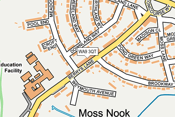 WA9 3QT map - OS OpenMap – Local (Ordnance Survey)