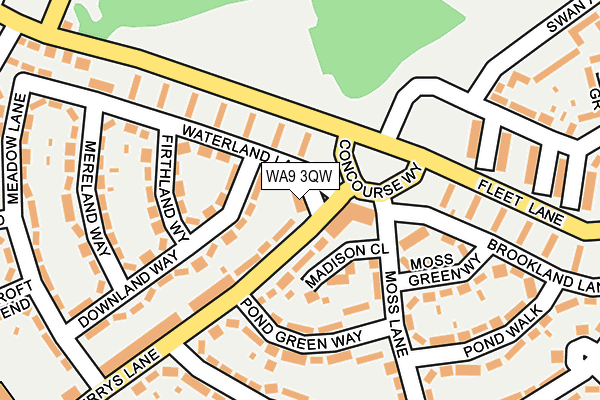 WA9 3QW map - OS OpenMap – Local (Ordnance Survey)
