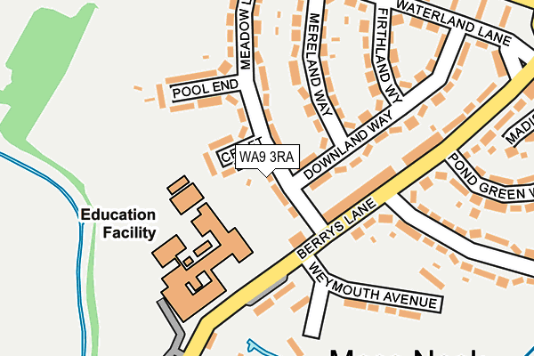 WA9 3RA map - OS OpenMap – Local (Ordnance Survey)