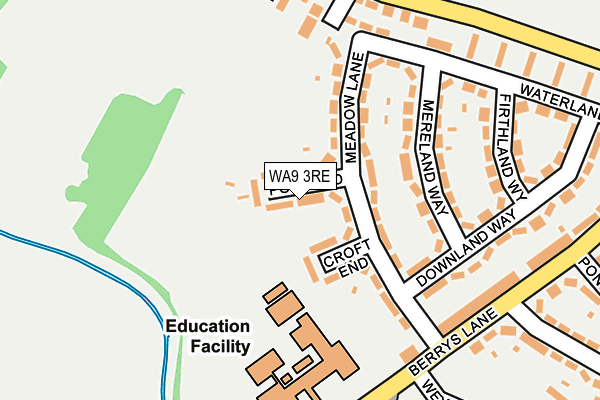 WA9 3RE map - OS OpenMap – Local (Ordnance Survey)
