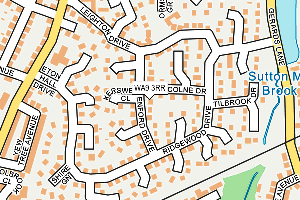 WA9 3RR map - OS OpenMap – Local (Ordnance Survey)