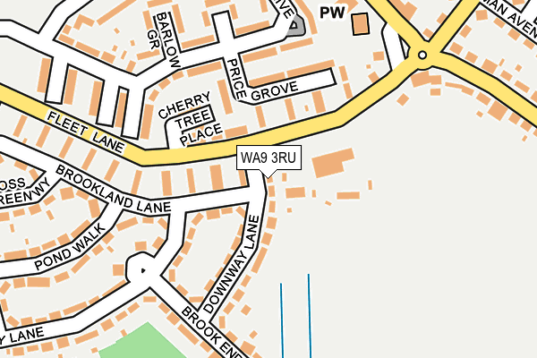 WA9 3RU map - OS OpenMap – Local (Ordnance Survey)