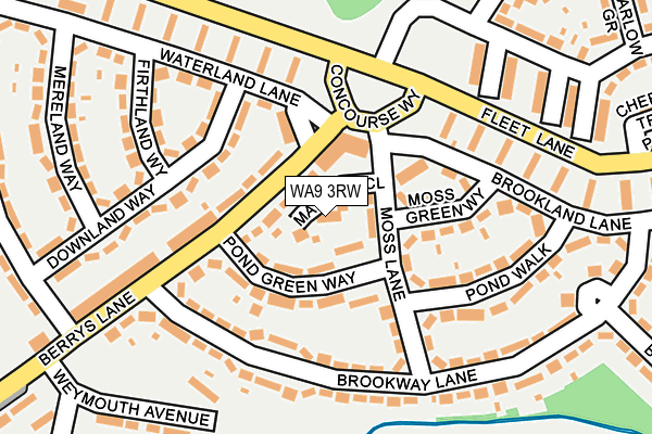 WA9 3RW map - OS OpenMap – Local (Ordnance Survey)
