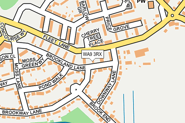 WA9 3RX map - OS OpenMap – Local (Ordnance Survey)