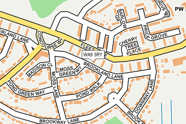 WA9 3RY map - OS OpenMap – Local (Ordnance Survey)