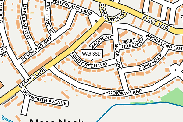 WA9 3SD map - OS OpenMap – Local (Ordnance Survey)
