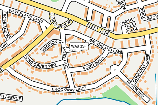 WA9 3SF map - OS OpenMap – Local (Ordnance Survey)
