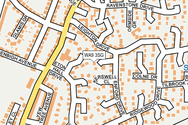 WA9 3SG map - OS OpenMap – Local (Ordnance Survey)