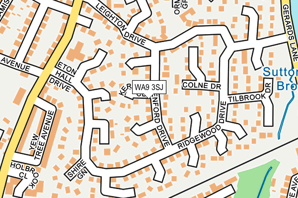 WA9 3SJ map - OS OpenMap – Local (Ordnance Survey)