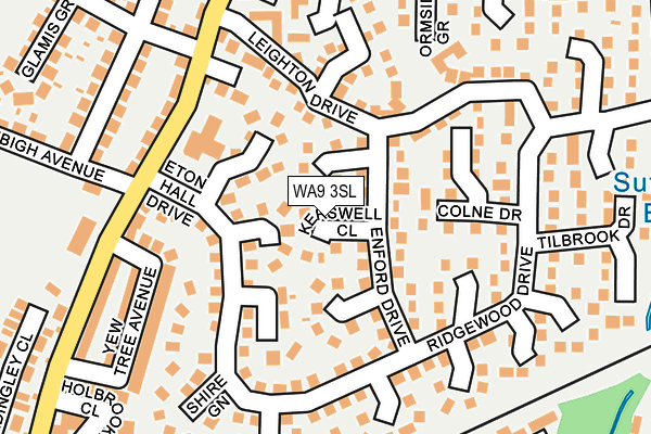 WA9 3SL map - OS OpenMap – Local (Ordnance Survey)