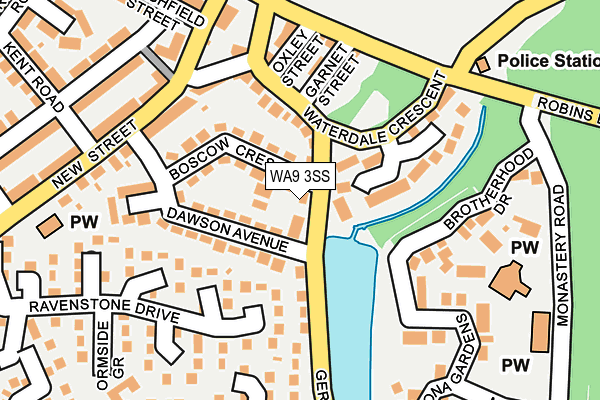 WA9 3SS map - OS OpenMap – Local (Ordnance Survey)