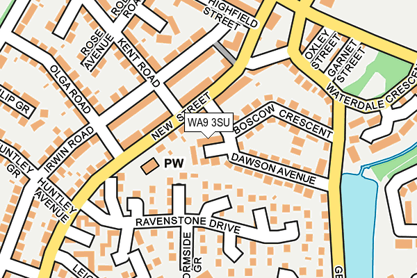 WA9 3SU map - OS OpenMap – Local (Ordnance Survey)