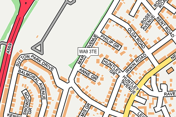 WA9 3TE map - OS OpenMap – Local (Ordnance Survey)