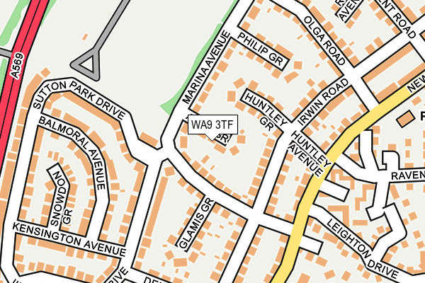 WA9 3TF map - OS OpenMap – Local (Ordnance Survey)