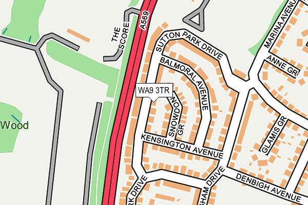 WA9 3TR map - OS OpenMap – Local (Ordnance Survey)