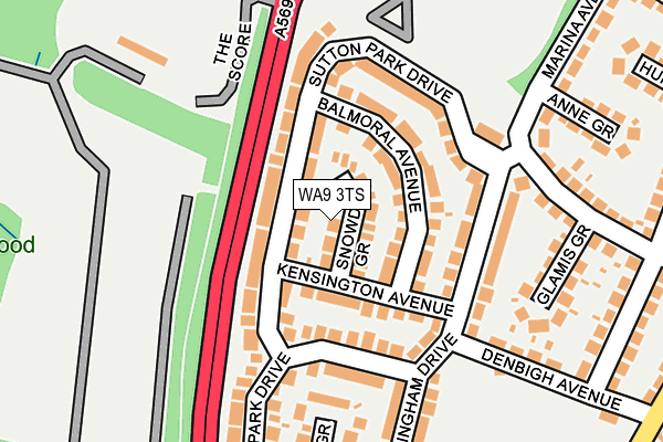 WA9 3TS map - OS OpenMap – Local (Ordnance Survey)