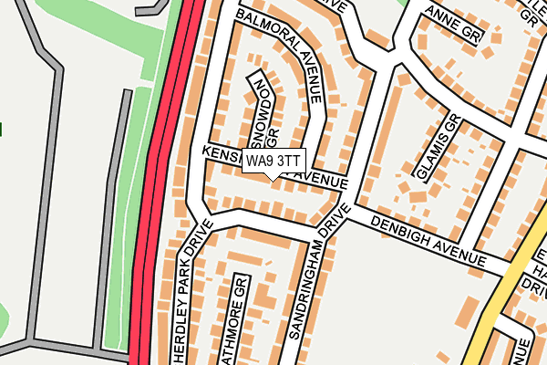 WA9 3TT map - OS OpenMap – Local (Ordnance Survey)