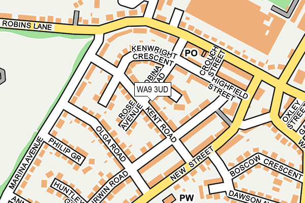 WA9 3UD map - OS OpenMap – Local (Ordnance Survey)