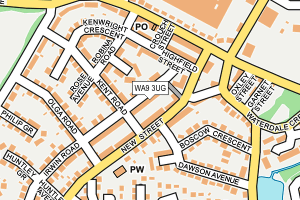 WA9 3UG map - OS OpenMap – Local (Ordnance Survey)