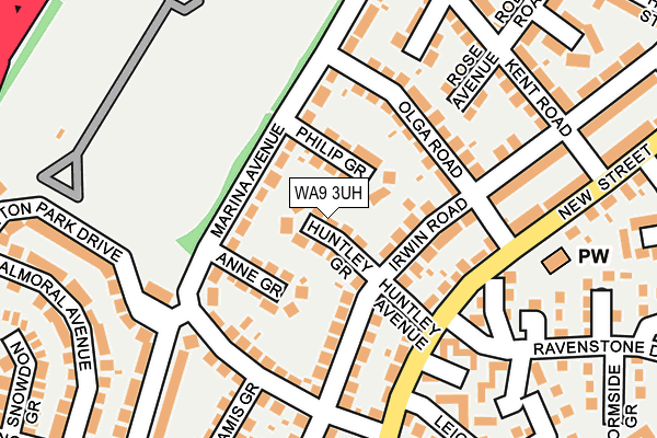 WA9 3UH map - OS OpenMap – Local (Ordnance Survey)