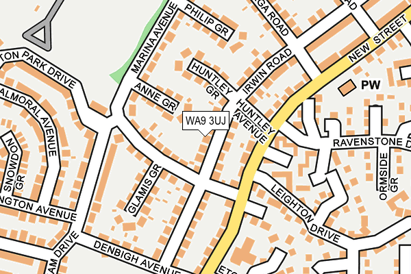 WA9 3UJ map - OS OpenMap – Local (Ordnance Survey)