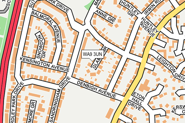 WA9 3UN map - OS OpenMap – Local (Ordnance Survey)