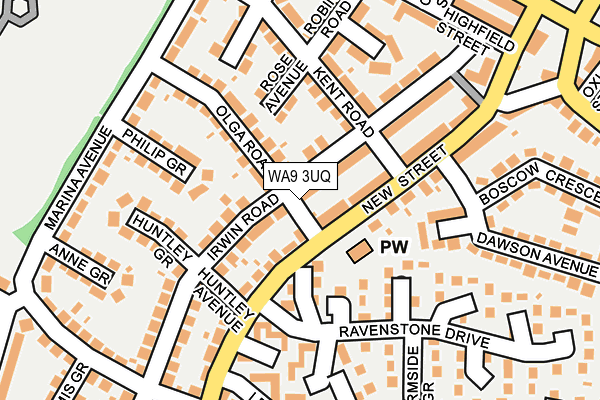 WA9 3UQ map - OS OpenMap – Local (Ordnance Survey)