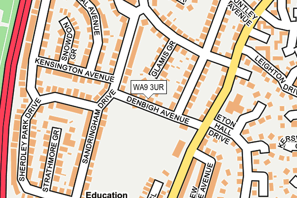 WA9 3UR map - OS OpenMap – Local (Ordnance Survey)