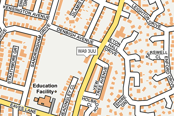 WA9 3UU map - OS OpenMap – Local (Ordnance Survey)