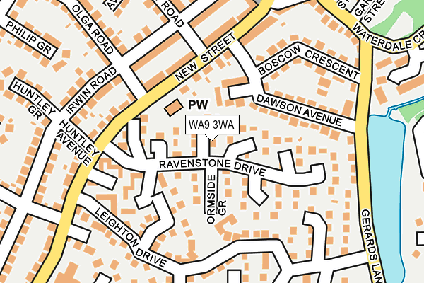 WA9 3WA map - OS OpenMap – Local (Ordnance Survey)