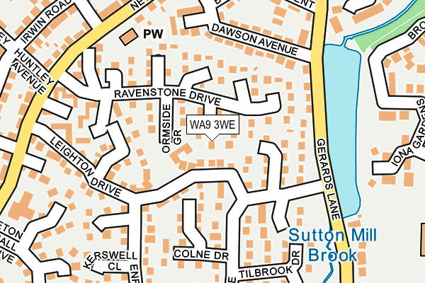 WA9 3WE map - OS OpenMap – Local (Ordnance Survey)
