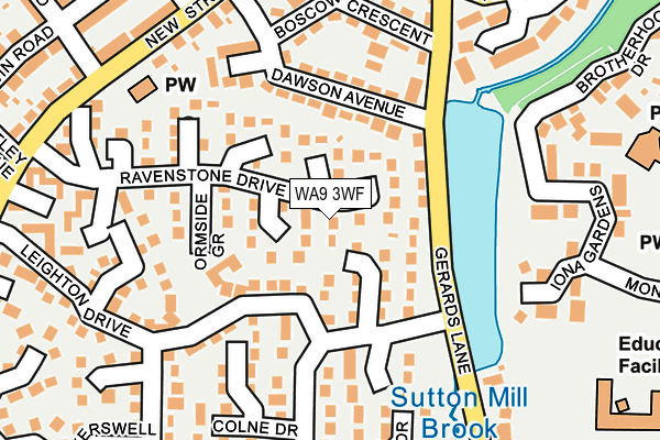 WA9 3WF map - OS OpenMap – Local (Ordnance Survey)