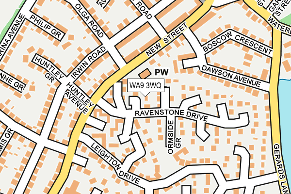 WA9 3WQ map - OS OpenMap – Local (Ordnance Survey)