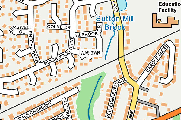 WA9 3WR map - OS OpenMap – Local (Ordnance Survey)