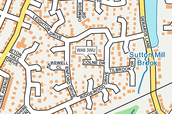 WA9 3WU map - OS OpenMap – Local (Ordnance Survey)