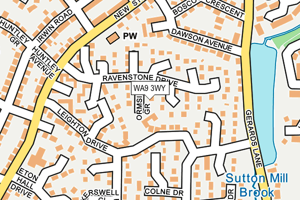 WA9 3WY map - OS OpenMap – Local (Ordnance Survey)