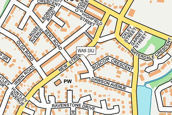 WA9 3XJ map - OS OpenMap – Local (Ordnance Survey)