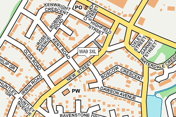 WA9 3XL map - OS OpenMap – Local (Ordnance Survey)