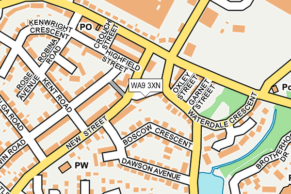 WA9 3XN map - OS OpenMap – Local (Ordnance Survey)