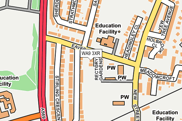 WA9 3XR map - OS OpenMap – Local (Ordnance Survey)