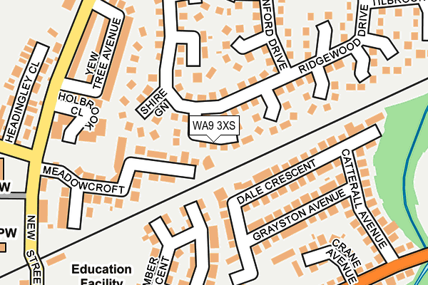 WA9 3XS map - OS OpenMap – Local (Ordnance Survey)