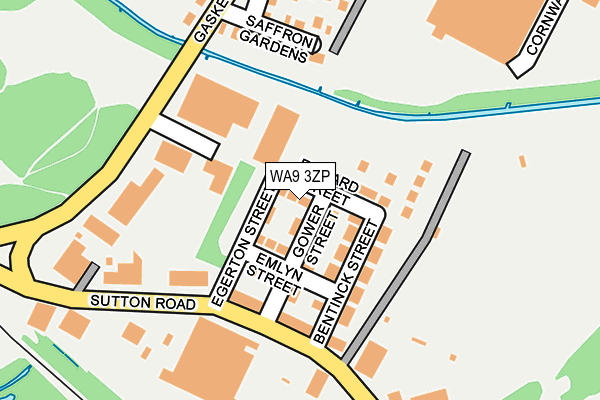 WA9 3ZP map - OS OpenMap – Local (Ordnance Survey)