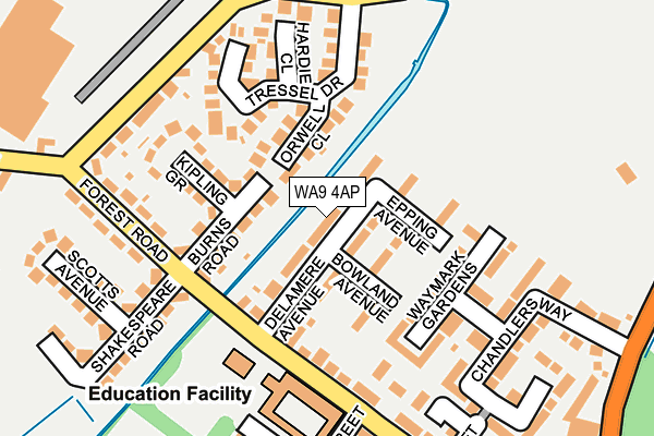 WA9 4AP map - OS OpenMap – Local (Ordnance Survey)