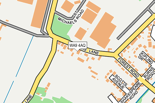 WA9 4AQ map - OS OpenMap – Local (Ordnance Survey)