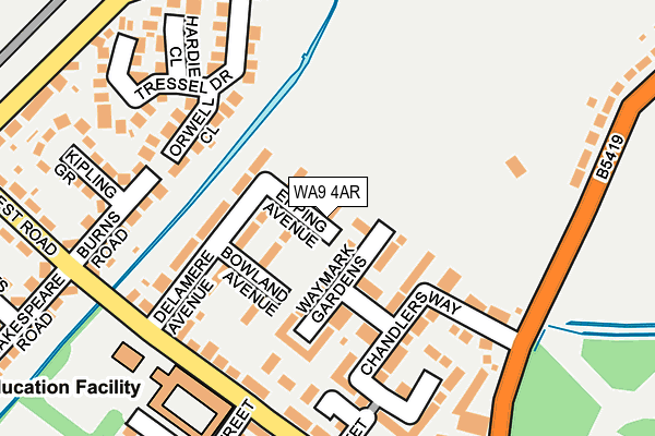 WA9 4AR map - OS OpenMap – Local (Ordnance Survey)
