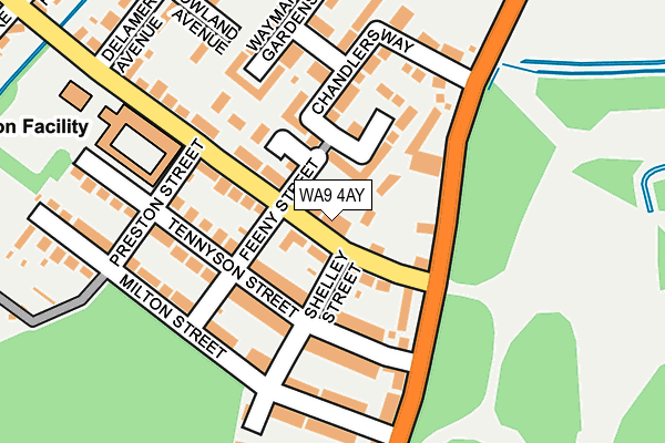 WA9 4AY map - OS OpenMap – Local (Ordnance Survey)