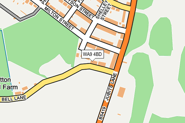 WA9 4BD map - OS OpenMap – Local (Ordnance Survey)
