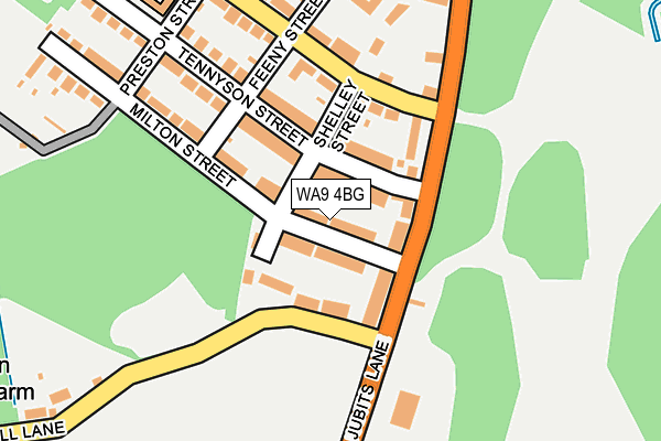 WA9 4BG map - OS OpenMap – Local (Ordnance Survey)