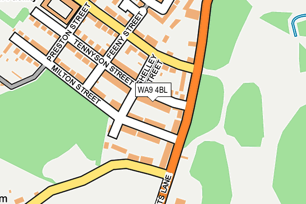 WA9 4BL map - OS OpenMap – Local (Ordnance Survey)